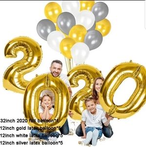 2020 GOLD MYLAR Graduation Balloons WITH LATEX